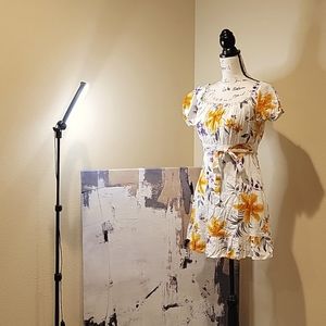 Tropical floral print dress